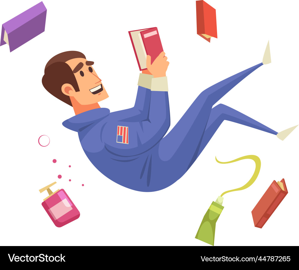 Astronaut Reading in Space vector image