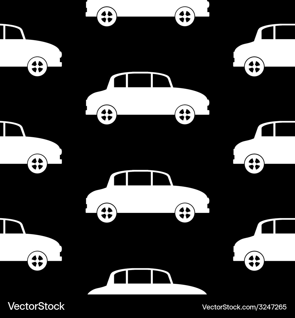 Car Icon Seamless Pattern Vector Image