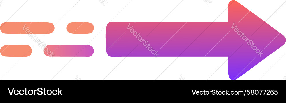Dashed Gradient Arrow Vector Image
