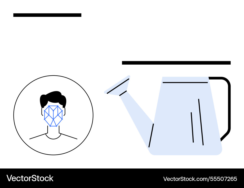 Facial recognition and ai concepts with minimalist Facial recognition and ai concepts with minimalist vector image
