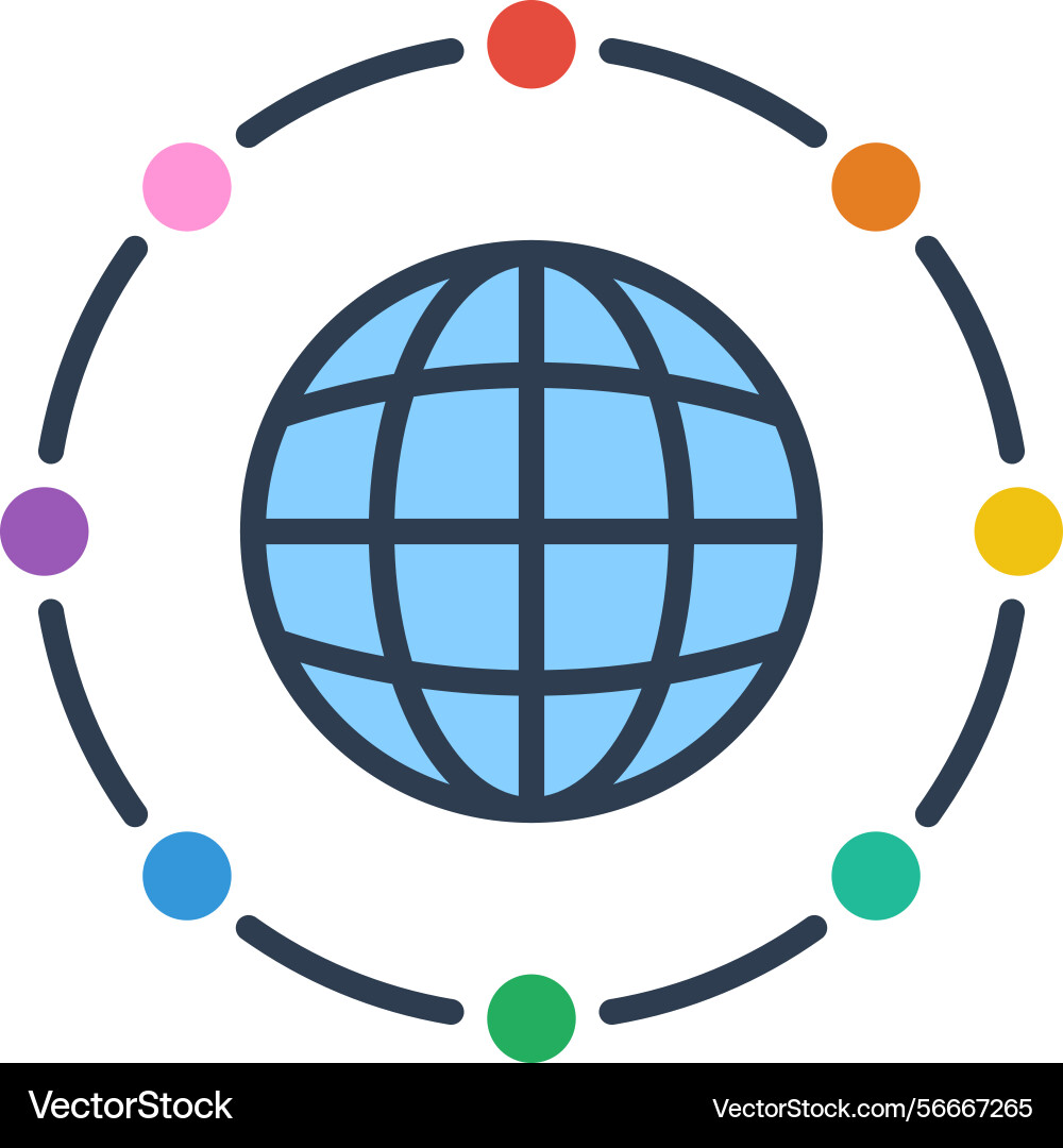 Globe networking color icon Globe networking color icon Vector Image