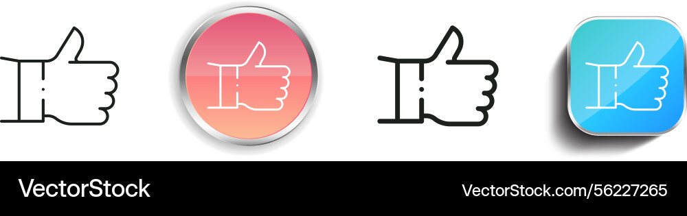 Like icon thin linear regular and button style Like icon thin linear regular and button style Vector Image