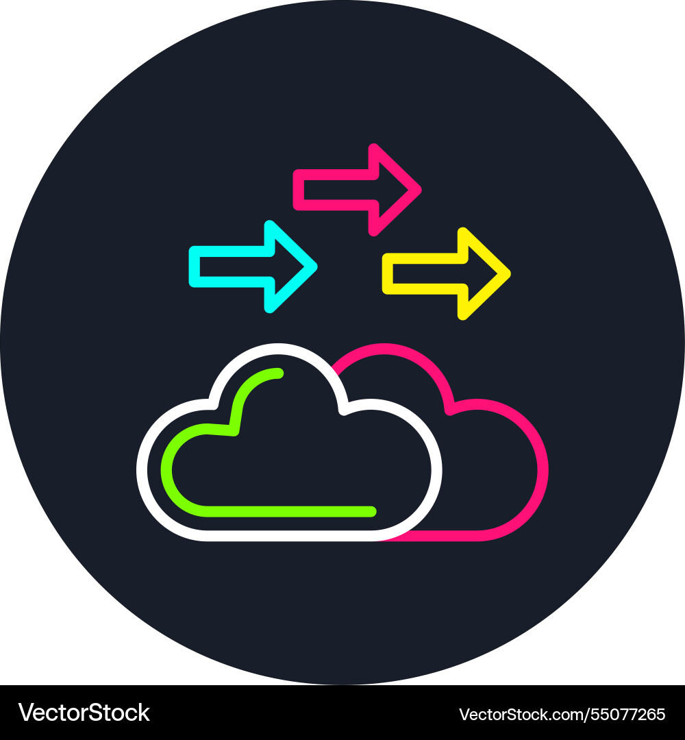 Migrating line multi color icon vector image