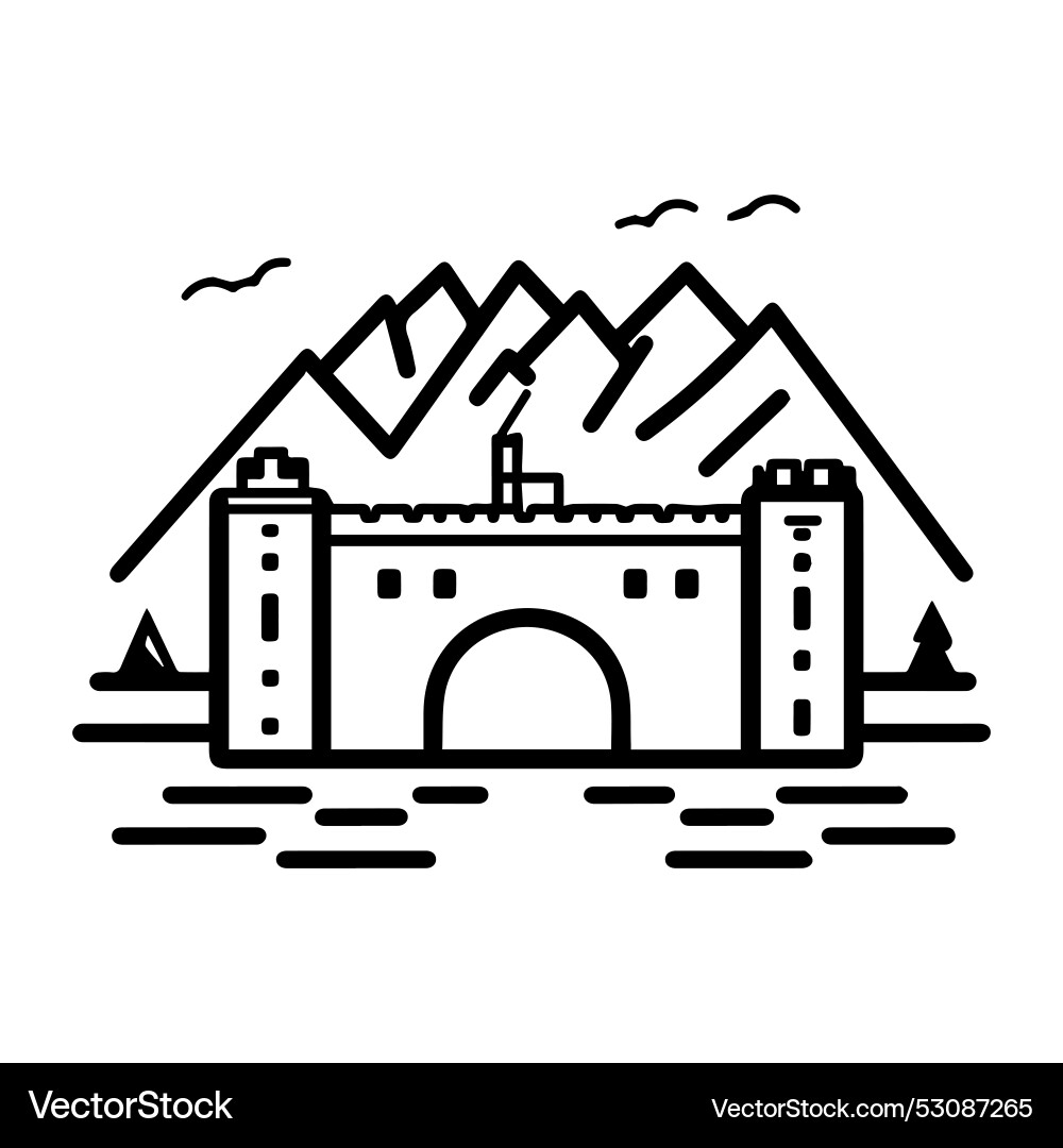 Military base icon or modern line symbol art Military base icon or modern line symbol art vector image