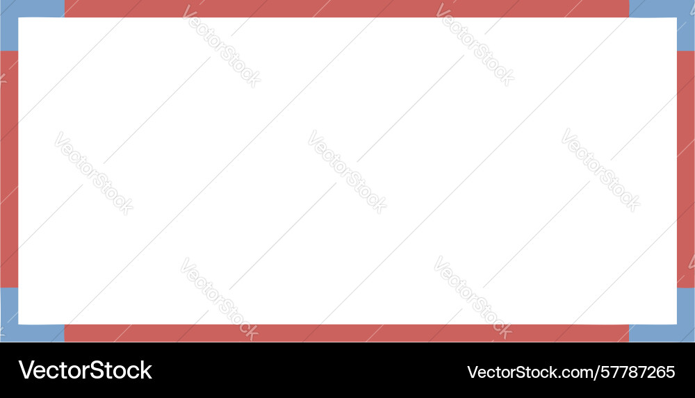 Minimalist rectangle frame with thin red border vector image