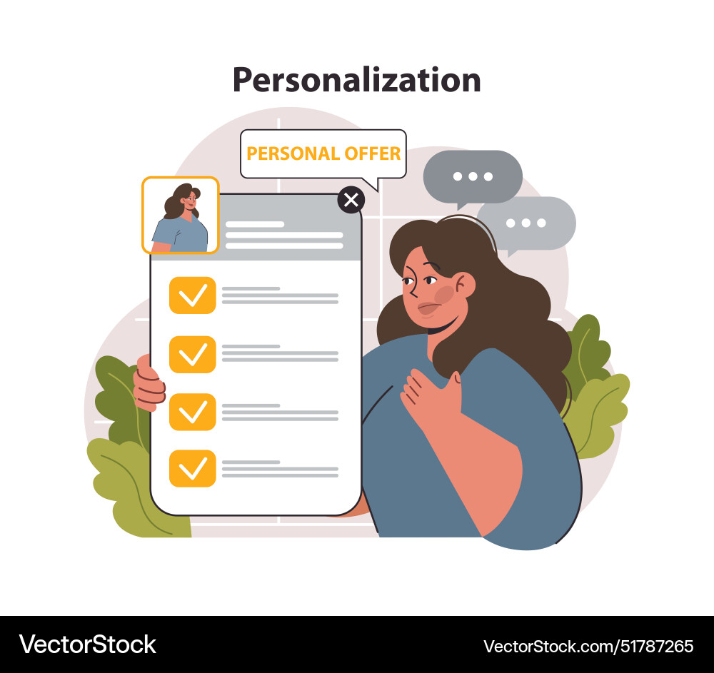 Personalization customization of client Vector Image