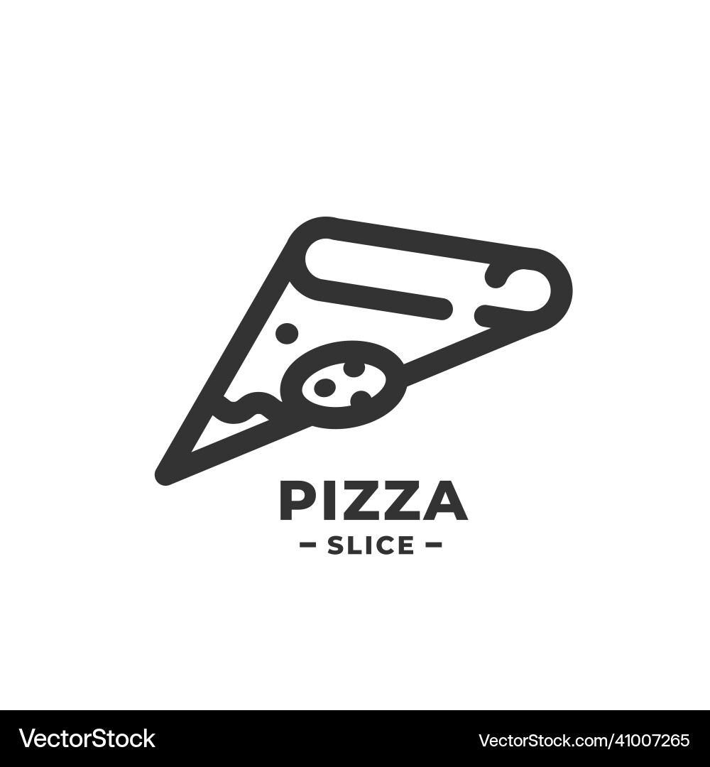 Pizza slice icon linear style pictograph isolated Pizza slice icon linear style pictograph isolated vector image