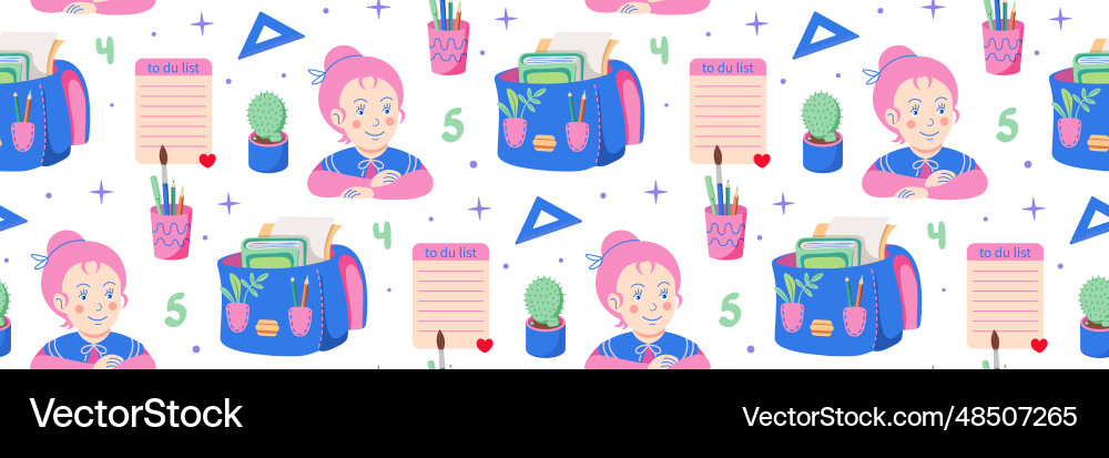 Print school seamless pattern Print school seamless pattern Vector Image