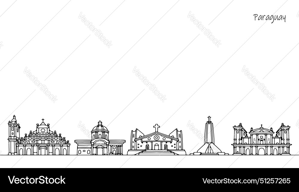 Sights of paraguay Vector Image