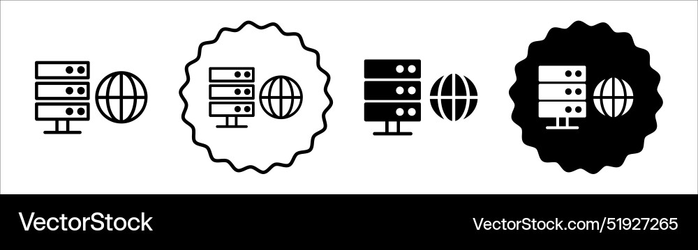 Web server icon symbol set collection vector image