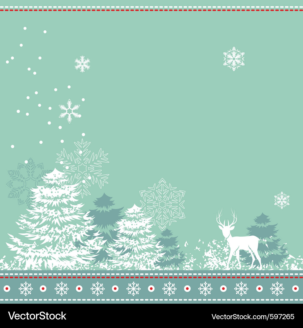 Winter Weihnachtskarte Vektorbild