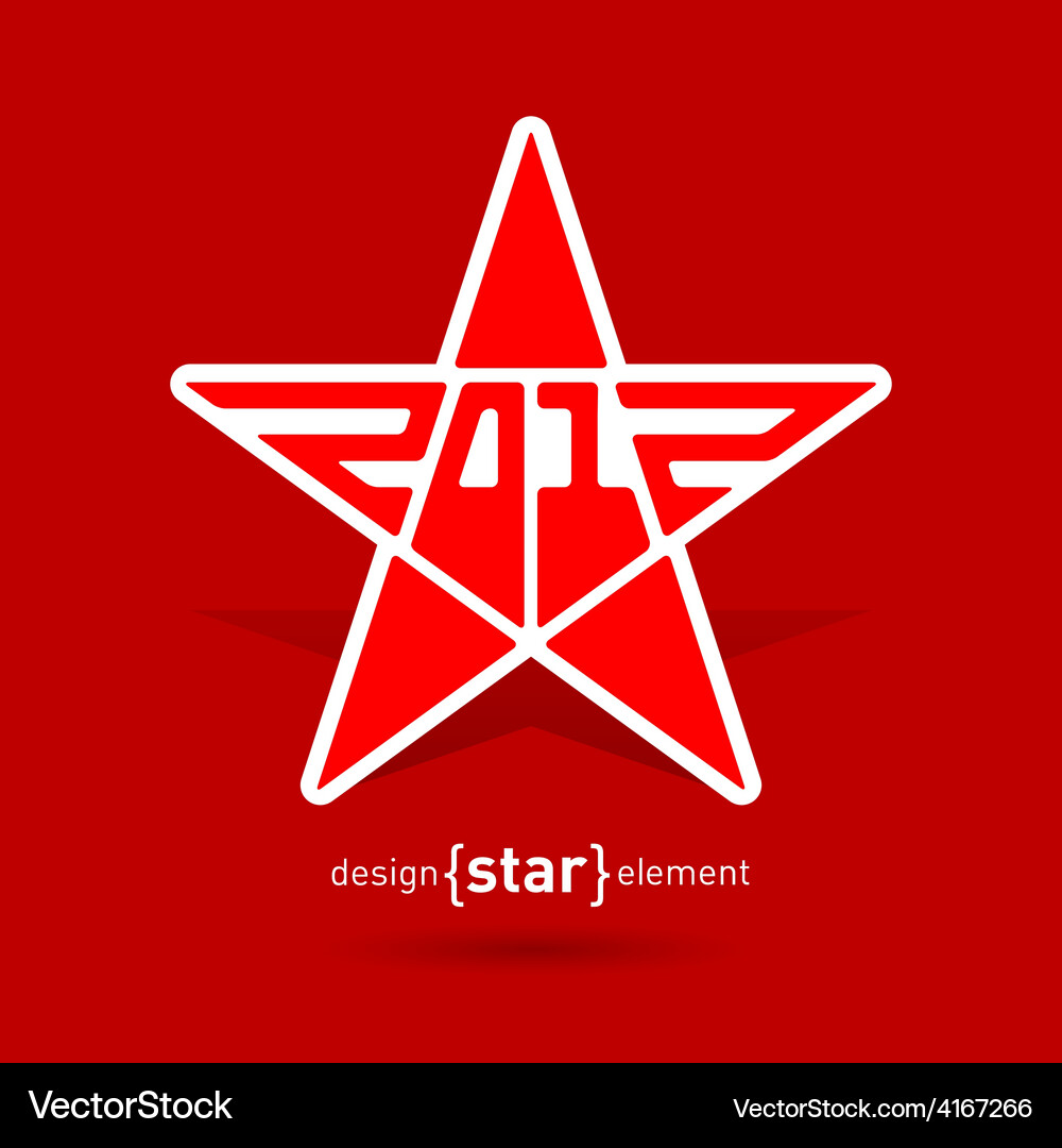 Abstract design element star with new year date Vector Image