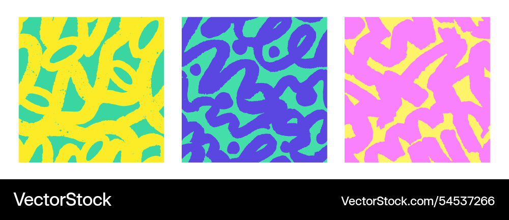 Abstract Scribble Pattern Set vector image