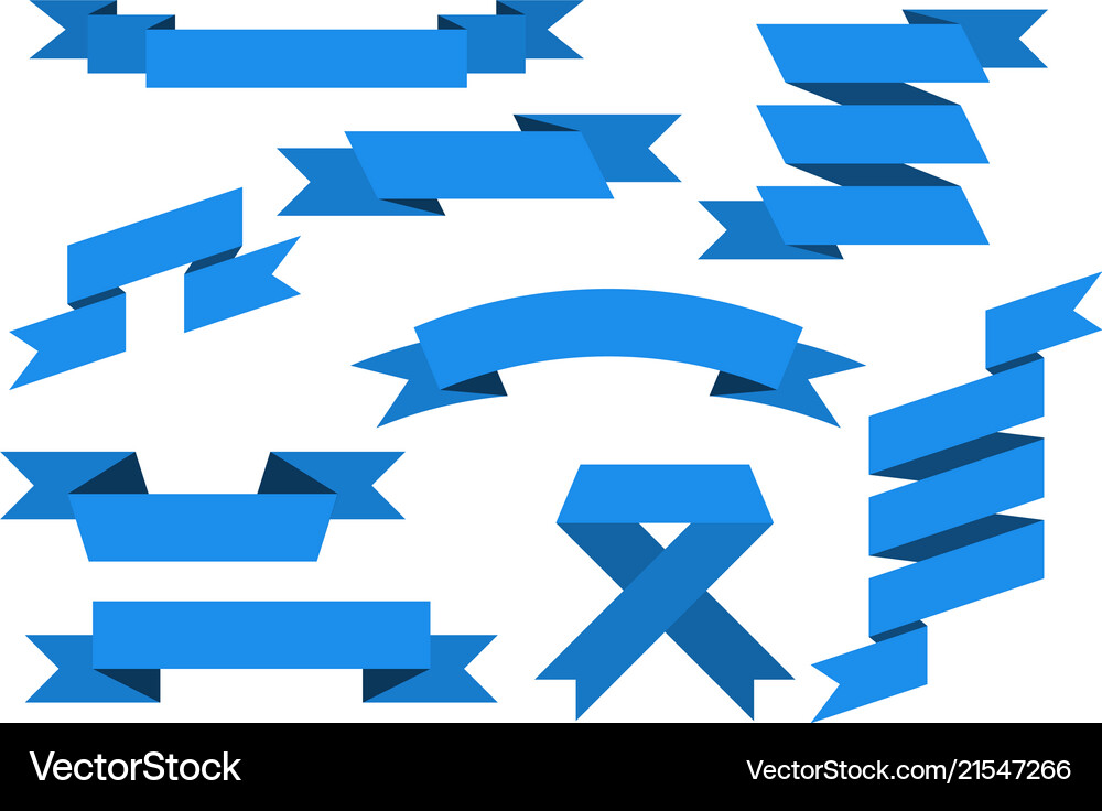 Blue paper scrolls set – Royalty-Free Vector | VectorStock
