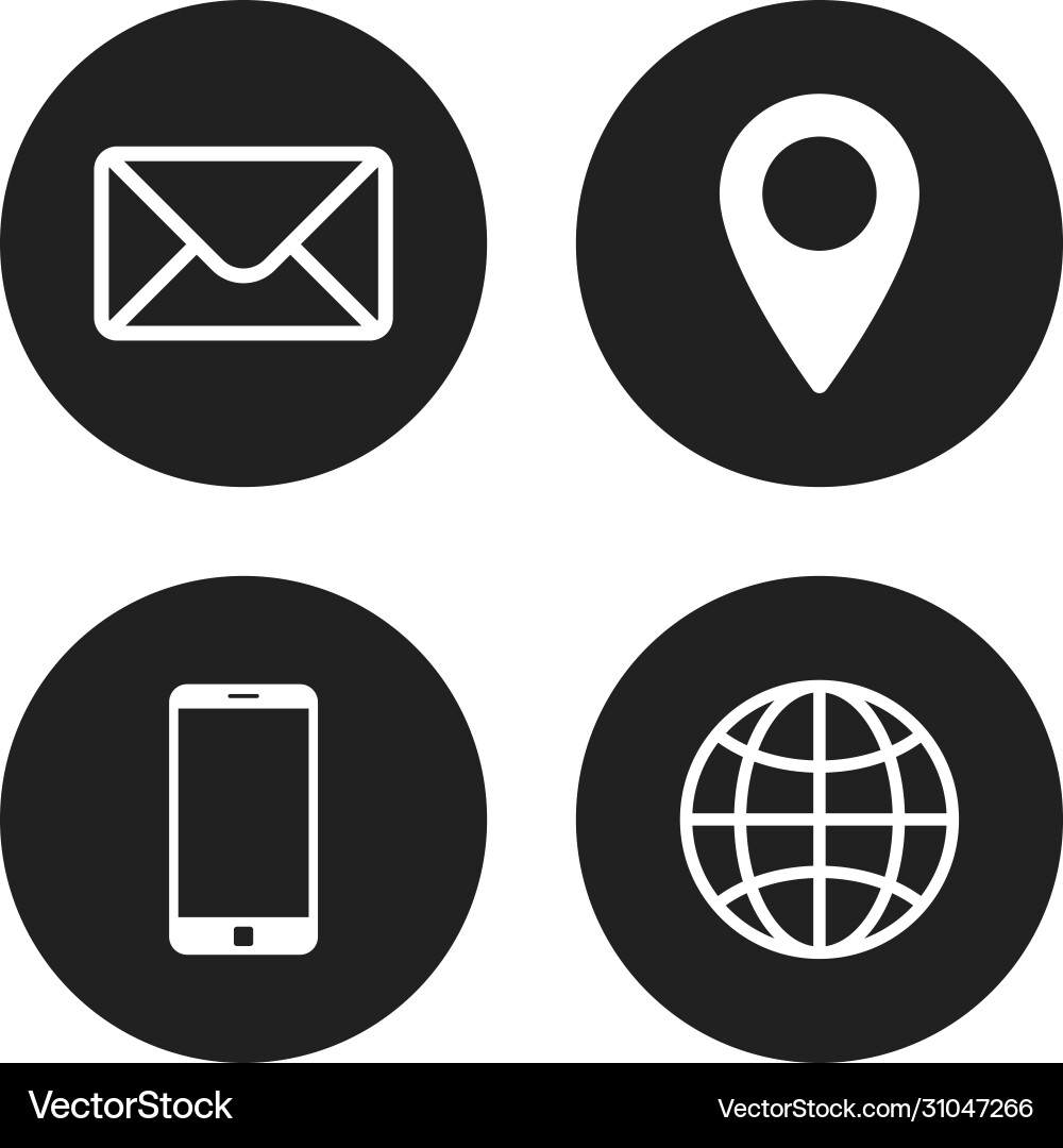 Contact mail telephone location icon isolated Contact mail telephone location icon isolated vector image