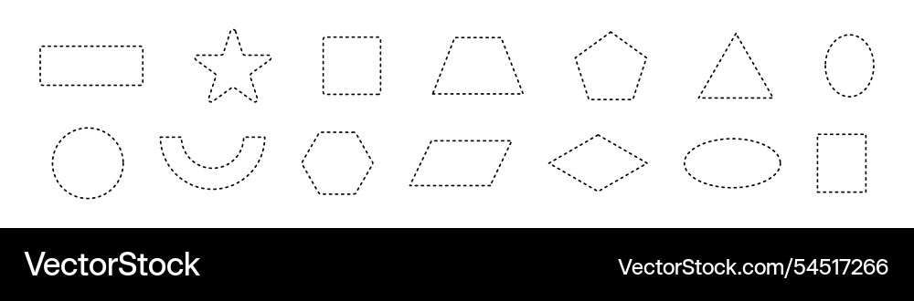 Dotted frames with simple dashed lines Dotted frames with simple dashed lines vector image