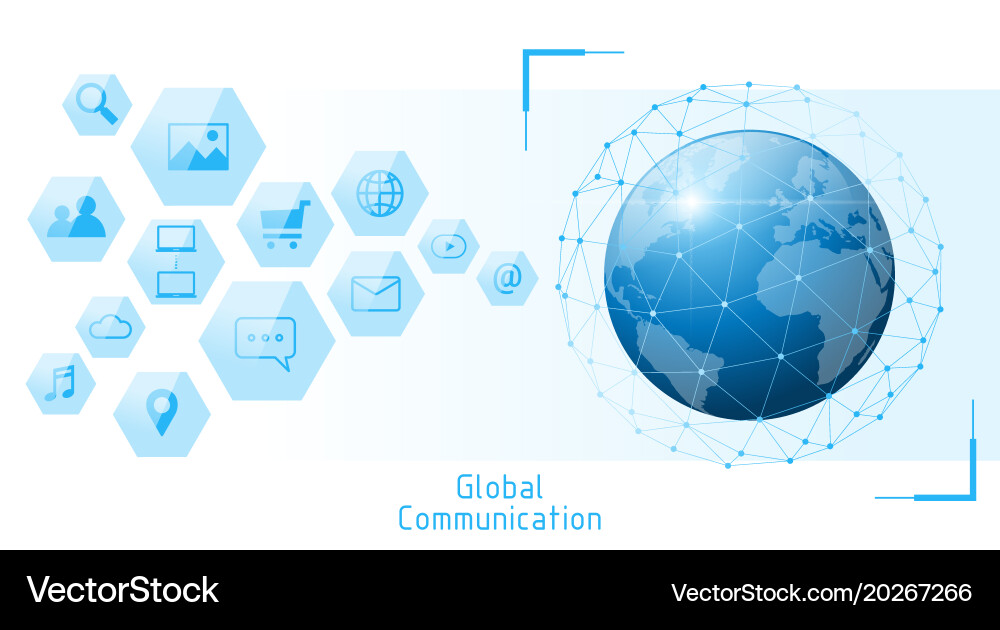 Global communication and connection concept vector image