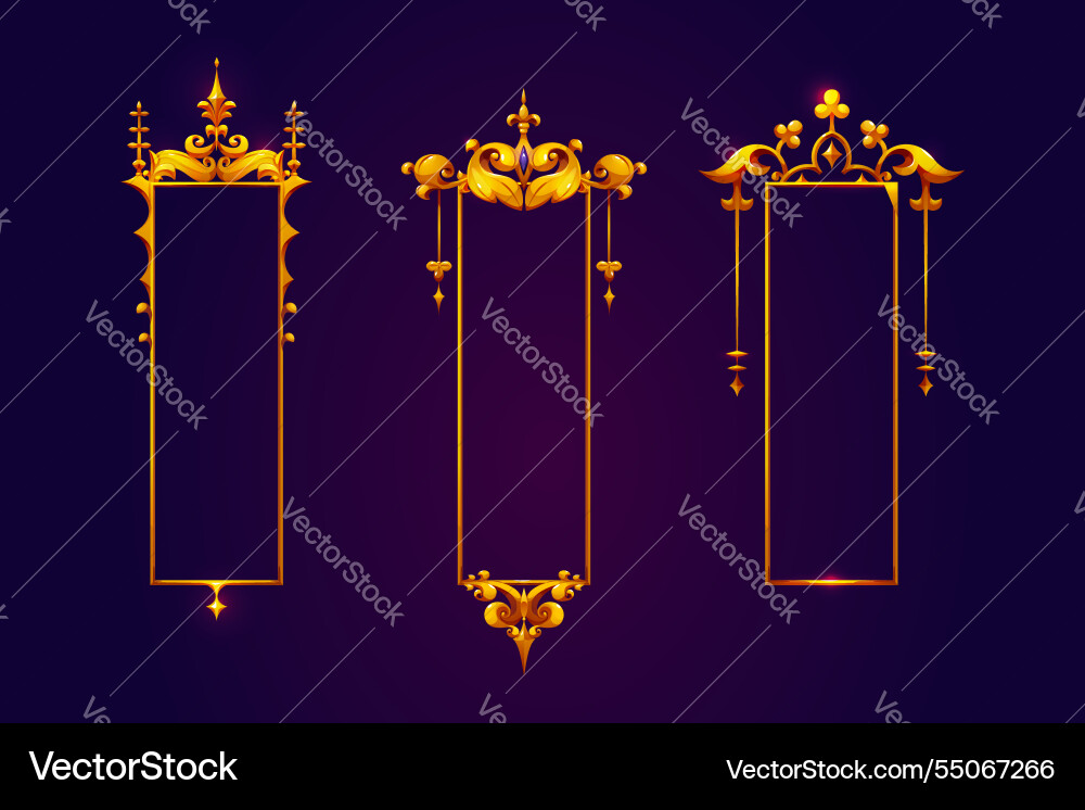 Medieval vertical game frames collection Medieval vertical game frames collection Vector Image