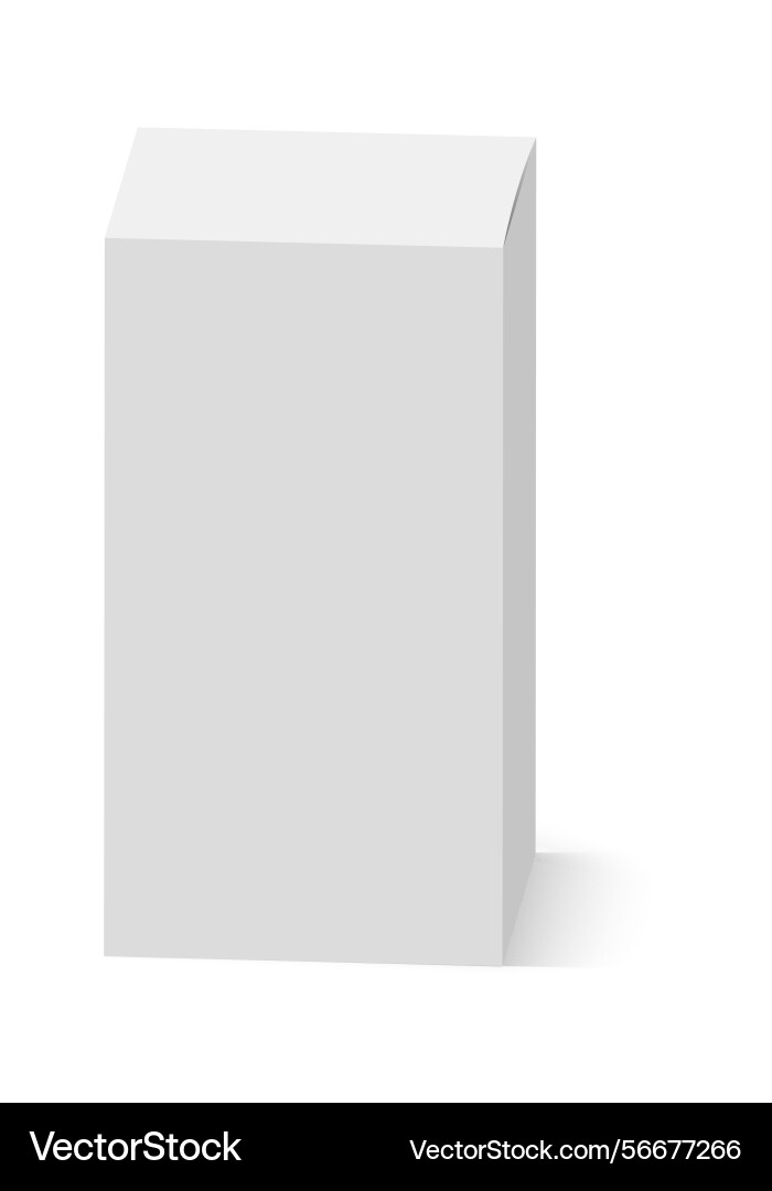 Minimalist blank rectangular box mockup with soft Minimalist blank rectangular box mockup with soft vector image