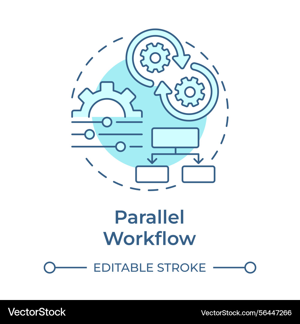 Parallel workflow soft blue concept icon Parallel workflow soft blue concept icon vector image
