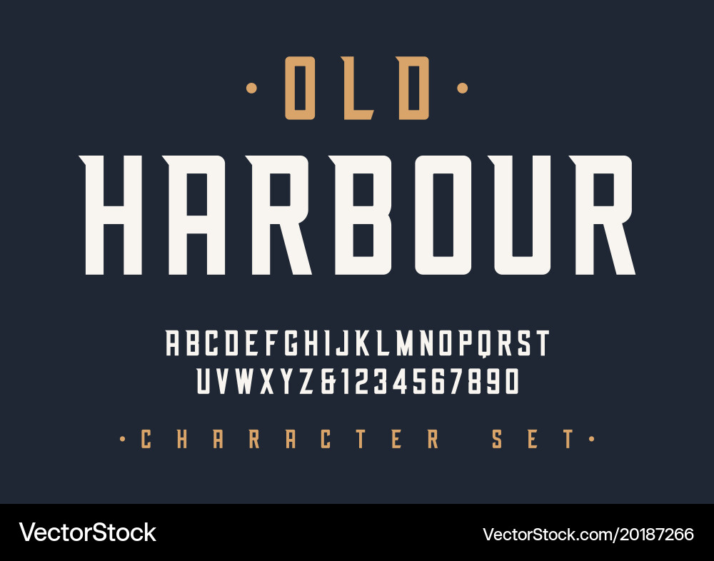 Retro Display Font – Alphabet Set vector image