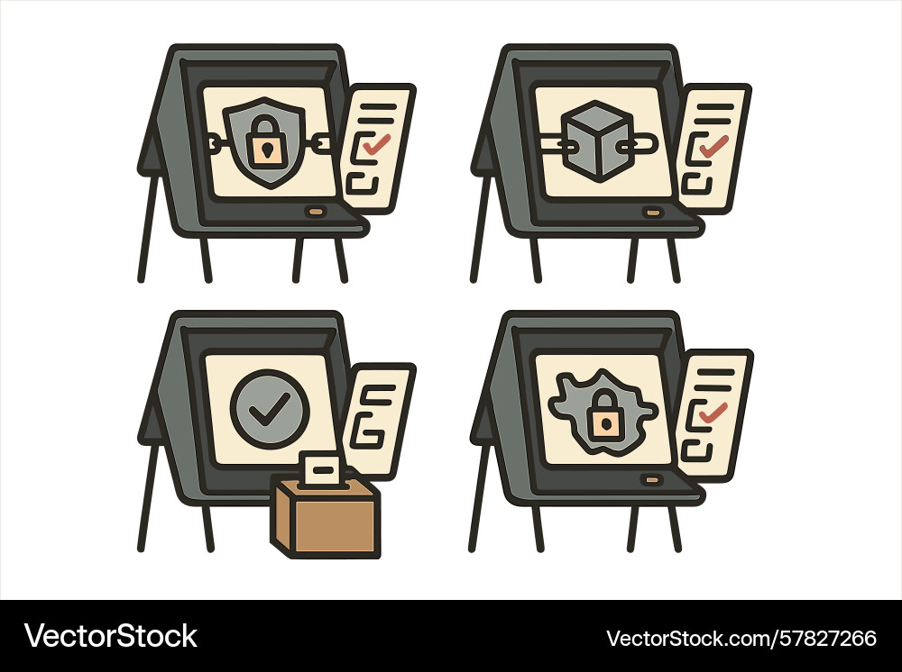 Secure data management concepts vector image