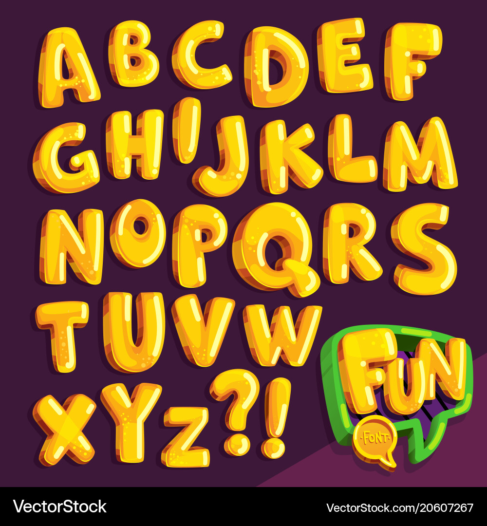 Bubble Letters Font Set vector image