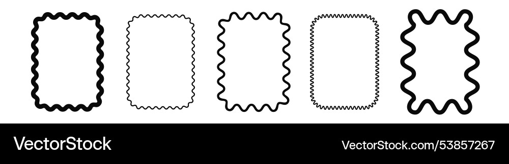 Curve black abstract frame for minimalistic Vector Image