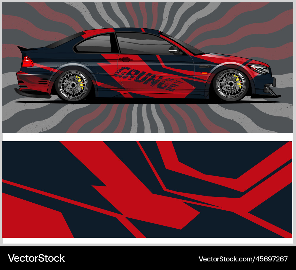 Dynamic Car Wrap Concept Vector Image