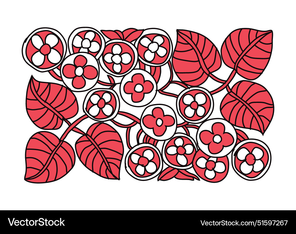 Hand gezeichnete Blumendekoration Hand gezeichnete Blumendekoration vektorbild