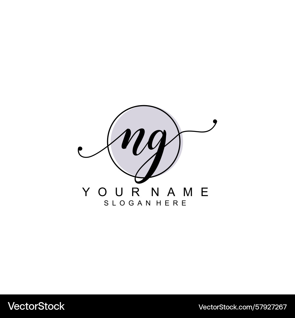 Handwriting logo concepts with initial ng Handwriting logo concepts with initial ng Vector Image