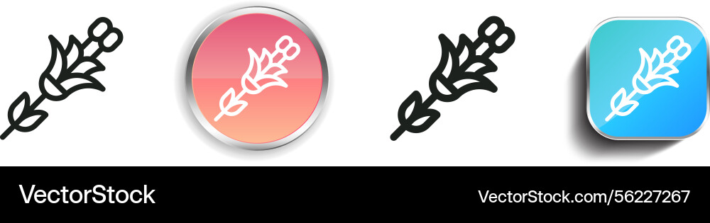 Lilium icon thin linear regular and button style Lilium icon thin linear regular and button style vector image