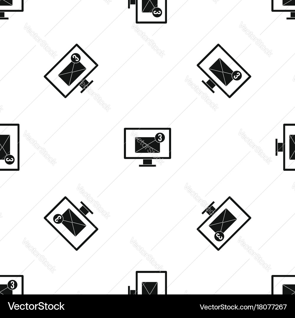 Monitor screen with email sign pattern seamless vector image