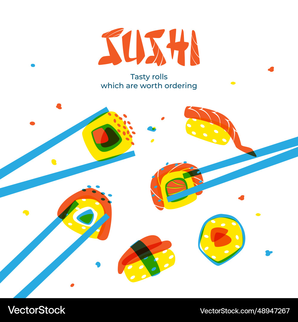 Sushi icons asian seafood shrimp cuisine salmon Sushi icons asian seafood shrimp cuisine salmon vector image