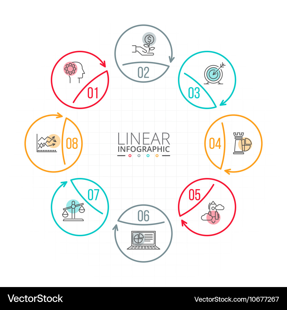 Thin line flat element for infographic Vector Image