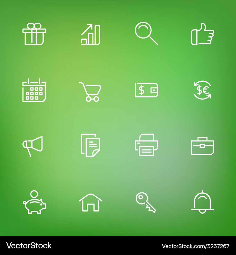 White thin line icons set for web and mobile Vector Image
