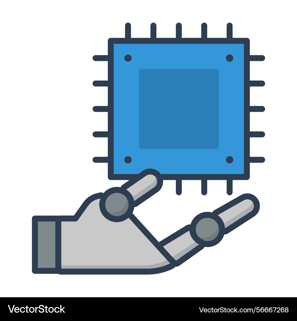 Ai robotics color icon Vector Image
