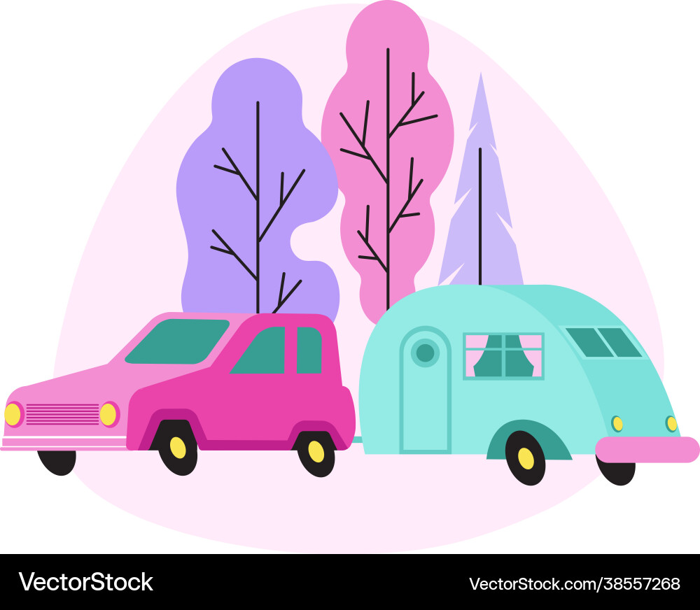 Camp flat composition Camp flat composition vector image