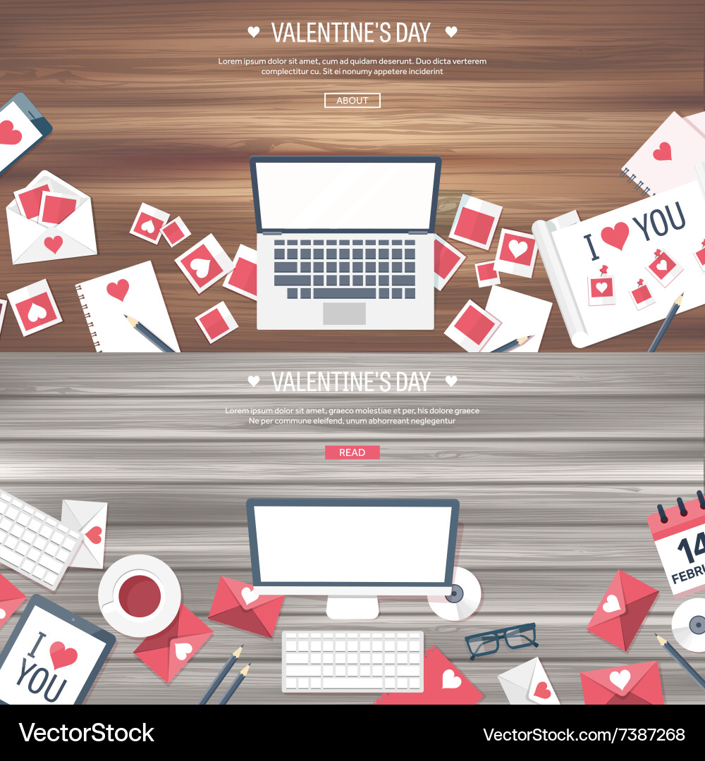 Flat background with computer Vector Image