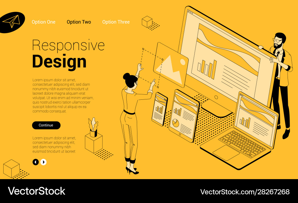 Responsive Web UI Concept vector image