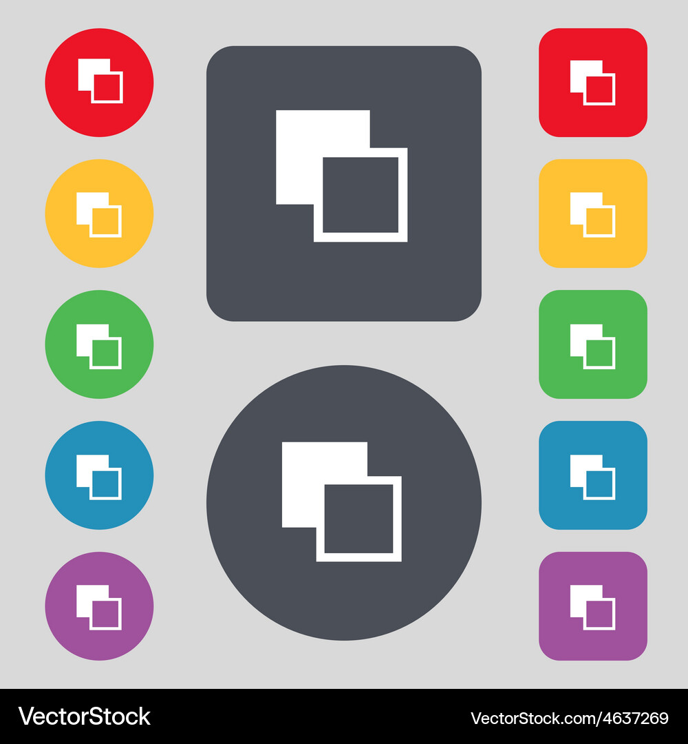 Active color toolbar icon sign a set of 12 colored Vector Image