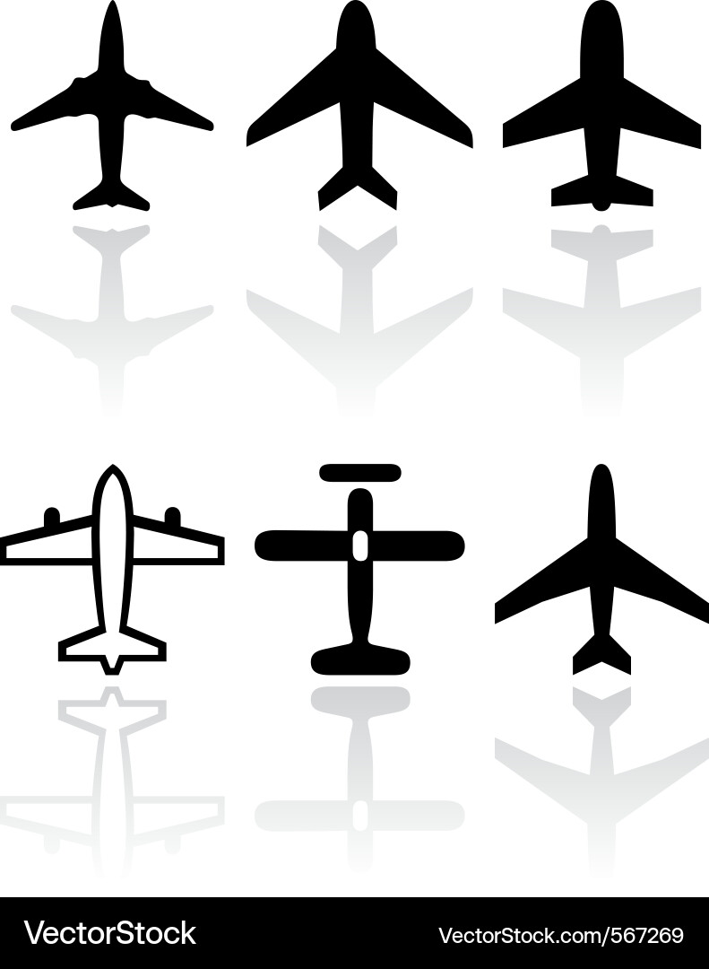Airplane Symbol Collection vector image