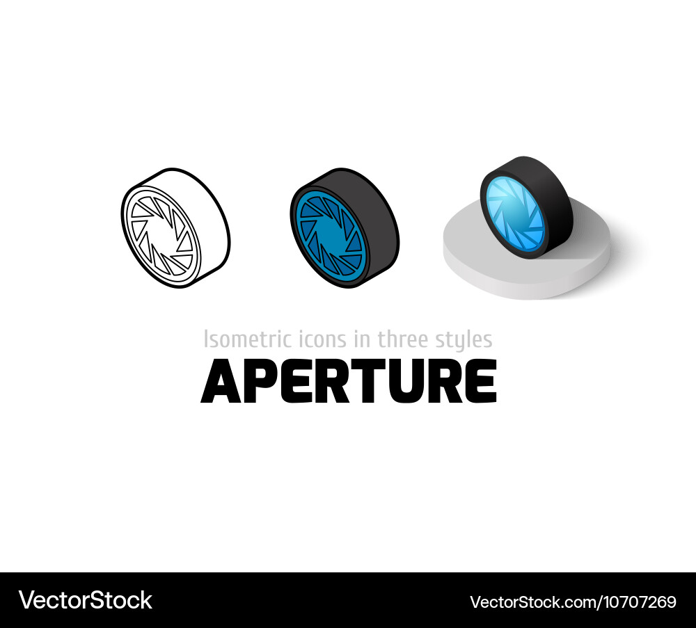 Aperture icon in different style vector image