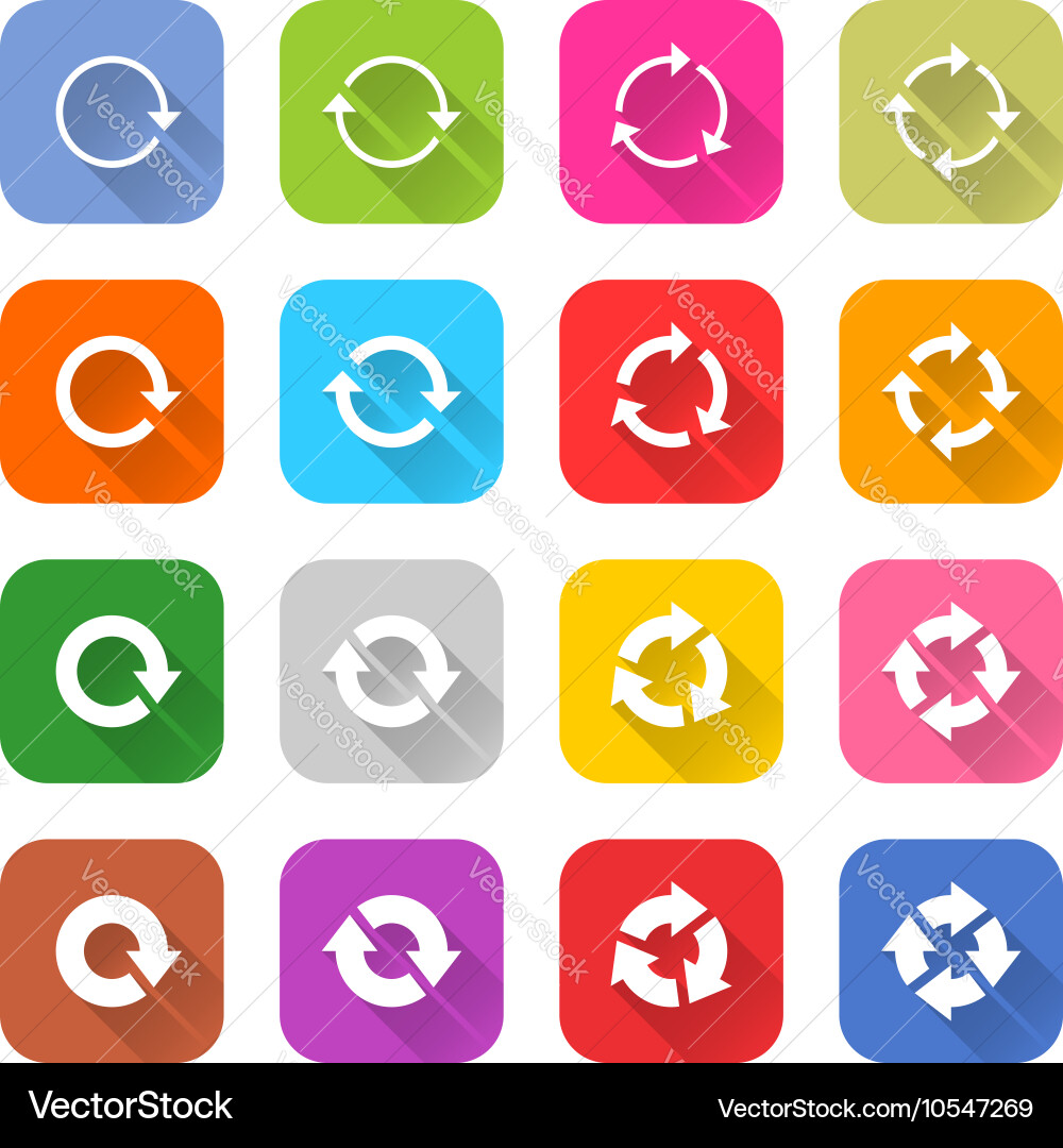 Arrow icon refresh rotation reset repeat sign vector image