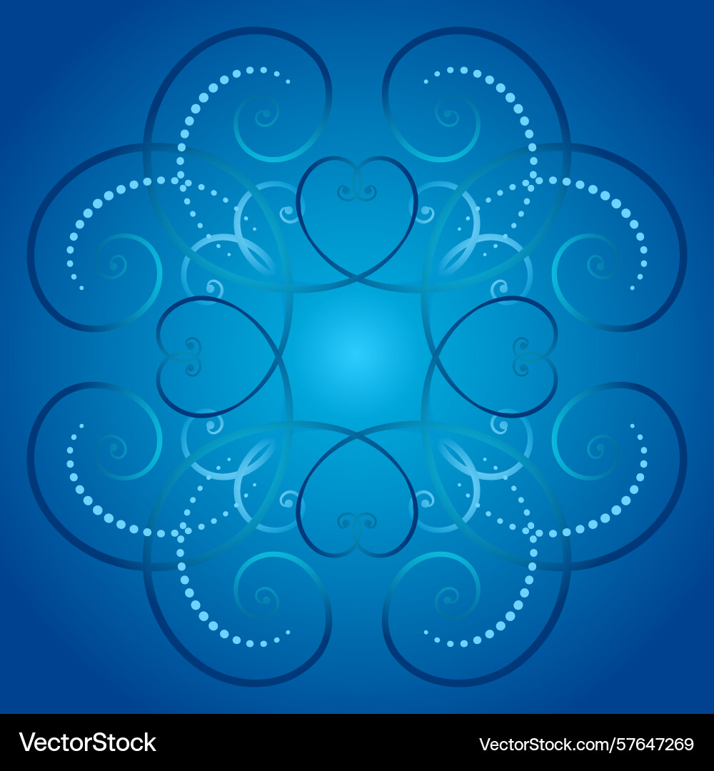 Design element of blue curls on gradient Design element of blue curls on gradient Vector Image