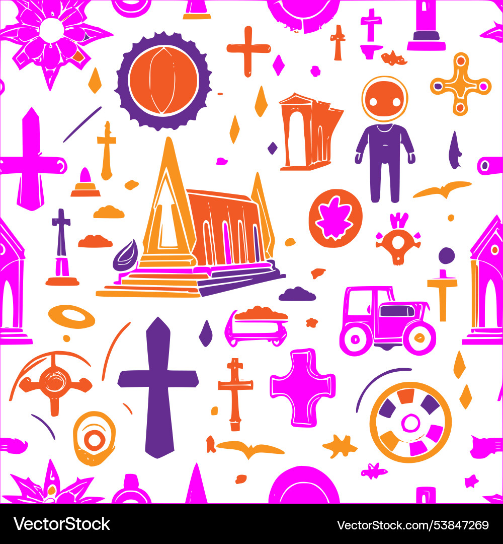 Graveyard abstract pattern seamless Graveyard abstract pattern seamless Vector Image