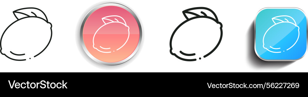 Lime icon thin linear regular and button style vector image