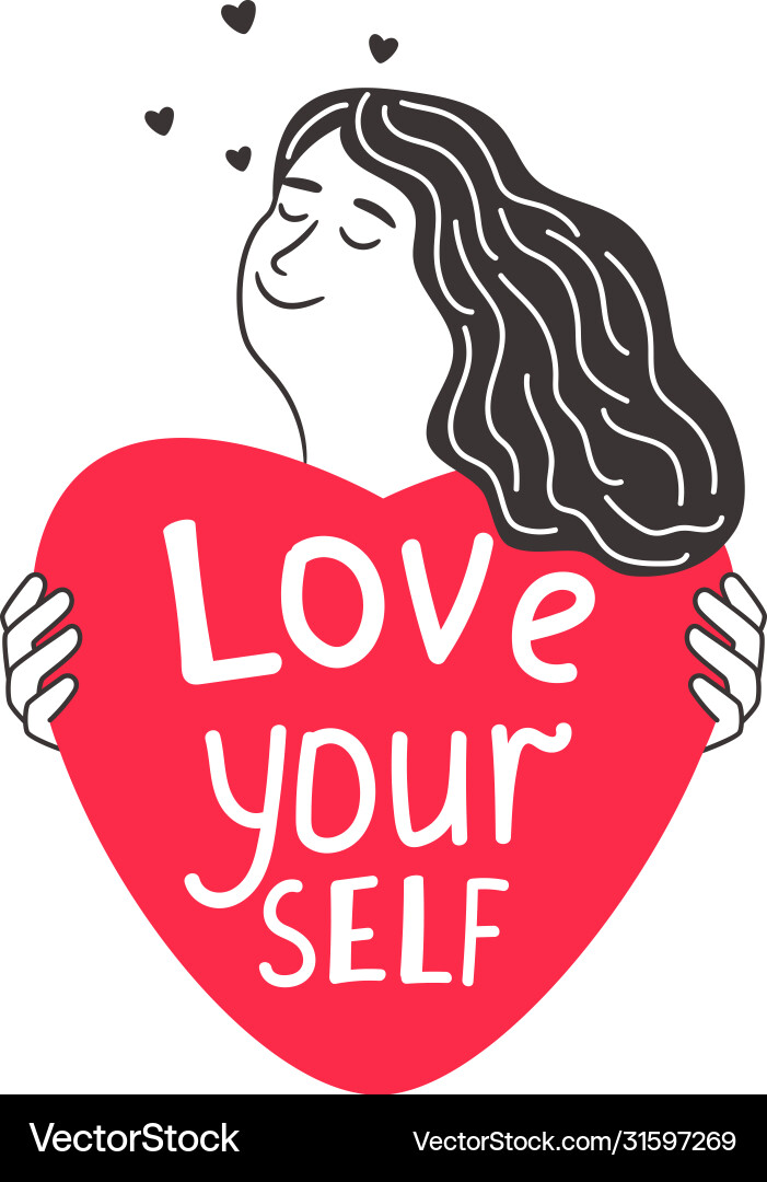 Loving Yourself Portrait Royalty Free Vector