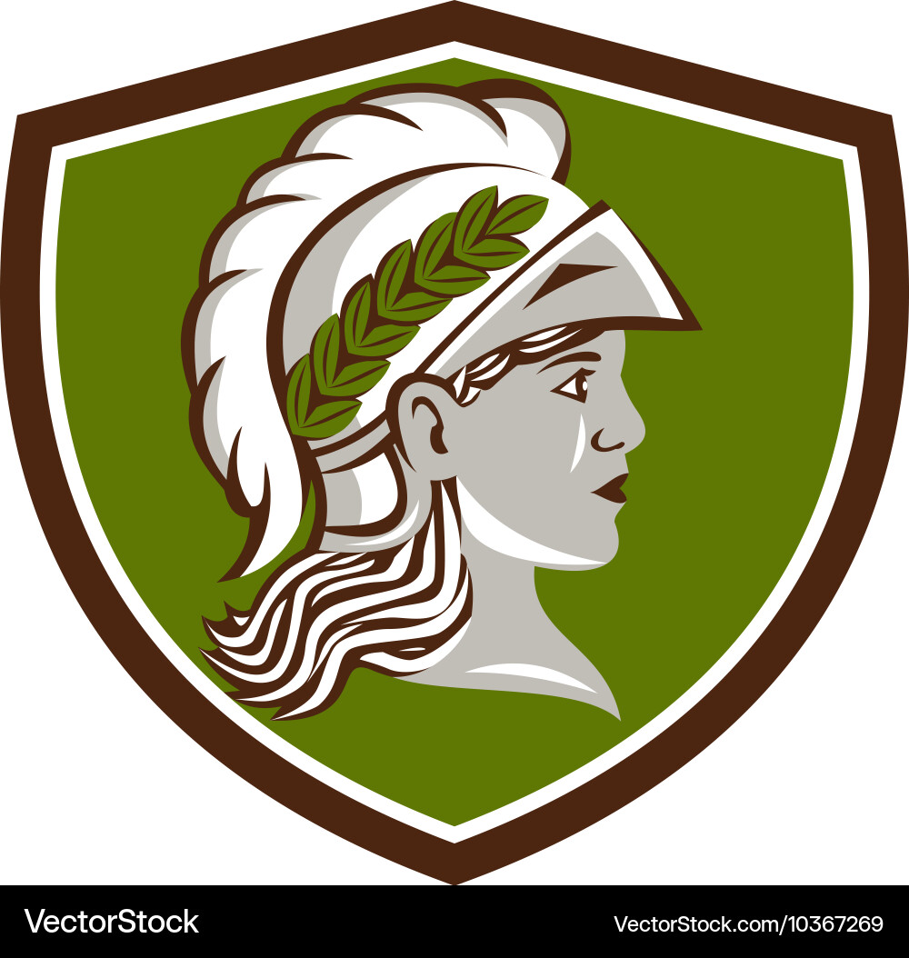 Minerva head crest retro vector image