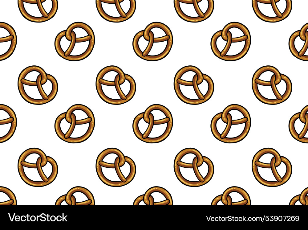 Pretzel heart shape colorful pattern background Pretzel heart shape colorful pattern background vector image